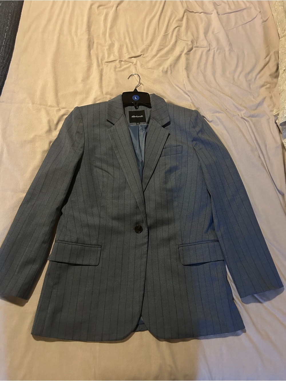 Madewell Women’s Blue Pinstripe Blazer